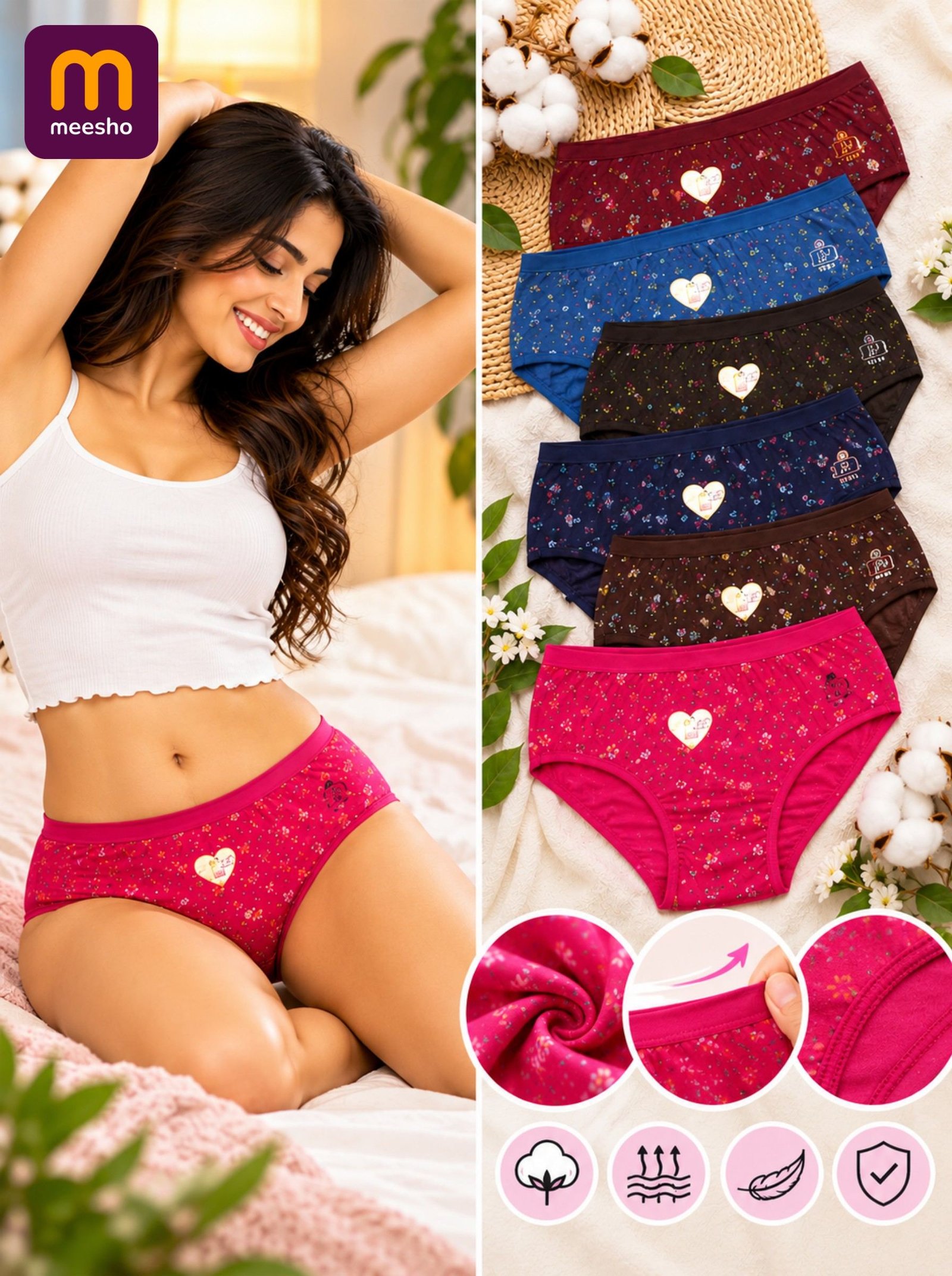 JIL X panty for women pure cotton underwear pack of 6