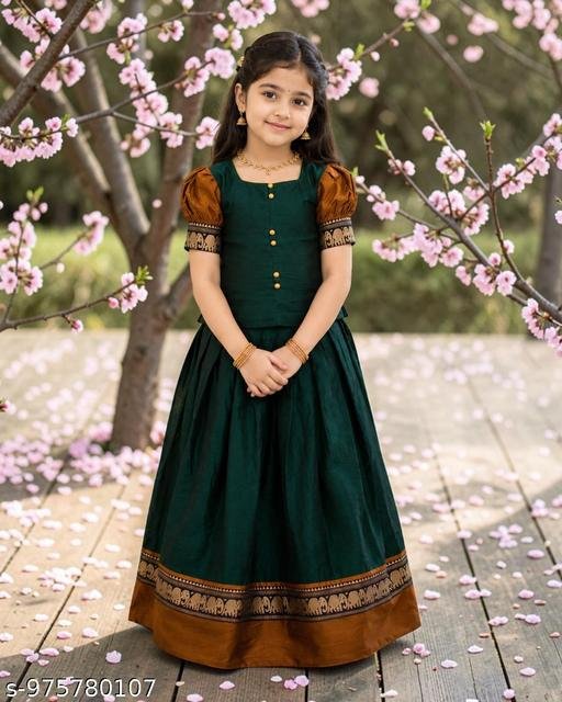 **Festive & Party Wear Pattu Pavadai for Baby Girls**