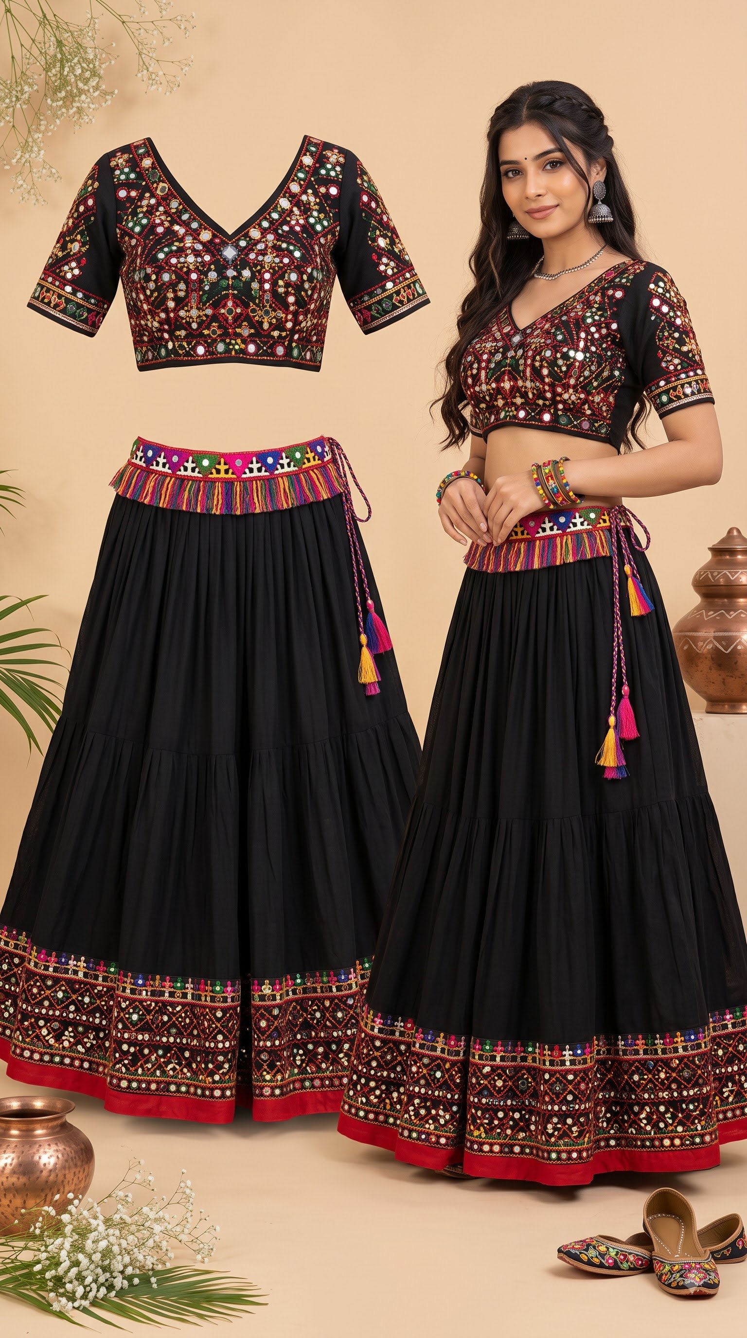 Traditional Kutch Embroidered Multicolor Kamarbandh for Women