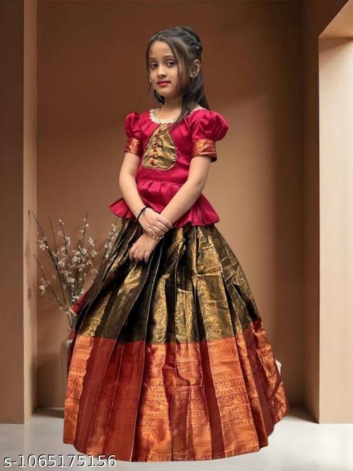 Girls Embellished Lehenga Choli | Sequin Detail Ethnic Dress | Festive Occasion Wear